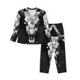 thumbnail image 1 of Disketp White Black Sheep skull Pajamas Set Long Sleeve Sleepwear Womens Button Down Nightwear Pj Sets-{designName}-X-Large, 1 of 7