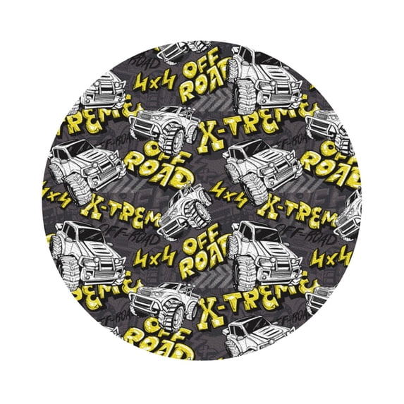 Disketp White Retro Off-Road Vehicle Funny Coasters,6 Pcs Leather Coasters with Holder, Perfect Housewarming Hostess Gifts,Protect Furniture from Water Marks Scratch and Damage