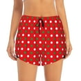 thumbnail image 1 of Disketp White and Green Polka Dot Print Women's Shorts Workout Shorts for Athletic Gym Running Shorts with Phone Pockets Large, 1 of 8