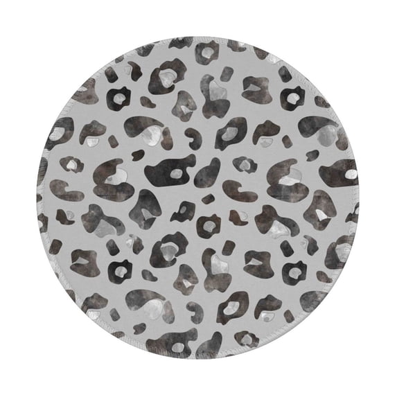 Disketp Wild Animal Leopard Print Pattern Small Mouse Pad 7.9x7.9 Inches,Washable Round Mousepad For Office Laptop Computer,Non-Slip Rubber Base Mouse Pads For Wireless Mouse