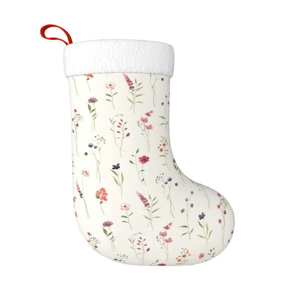 Disketp Wildflower Watercolor Christmas Stockings, Xmas Stocking for Family Holiday Season Décor, Personalized Holiday Indoor Decorations