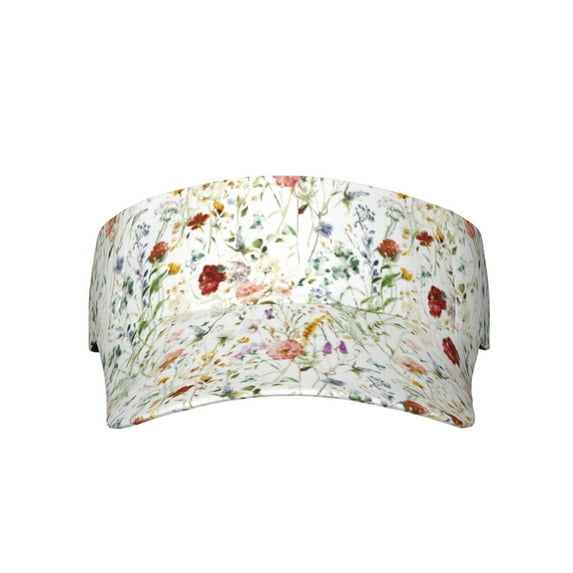 Disketp Wildflower Watercolor Sun Visors for Women Men Unisex Tennis Golf Visor Hat Adjustable Summer Hats Sport Outdoor Visor Hat UV Protection Cap