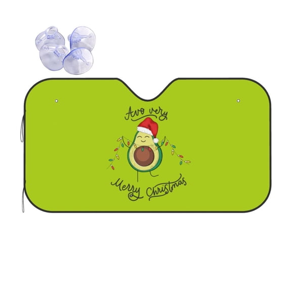 Disketp Windshield Sun Shade, Car Sun Shade For Front Window Avocado Merry Christmas Sunshades Sun Visor Protector Blocks Uv Rays Foldable