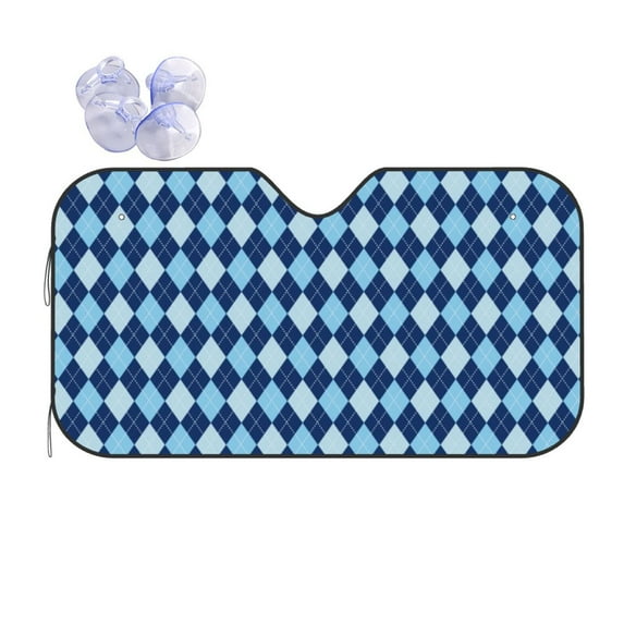 Disketp Windshield Sun Shade, Car Sun Shade For Front Window Blue Squares Sunshades Sun Visor Protector Blocks Uv Rays Foldable