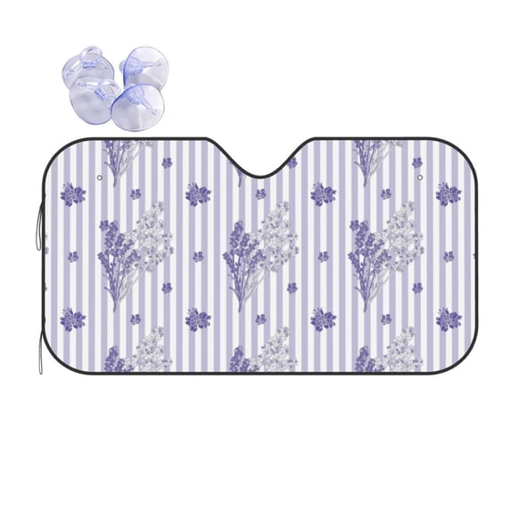 Disketp Windshield Sun Shade, Car Sun Shade For Front Window Bouquet And Lavender Flowers Sunshades Sun Visor Protector Blocks Uv Rays Foldable