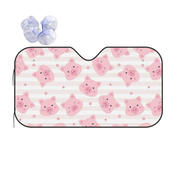 Disketp Windshield Sun Shade, Car Sun Shade For Front Window Cartoon Pig Sunshades Sun Visor Protector Blocks Uv Rays Foldable