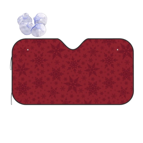 Disketp Windshield Sun Shade, Car Sun Shade For Front Window Christmas Red Snowflakes Sunshades Sun Visor Protector Blocks Uv Rays Foldable
