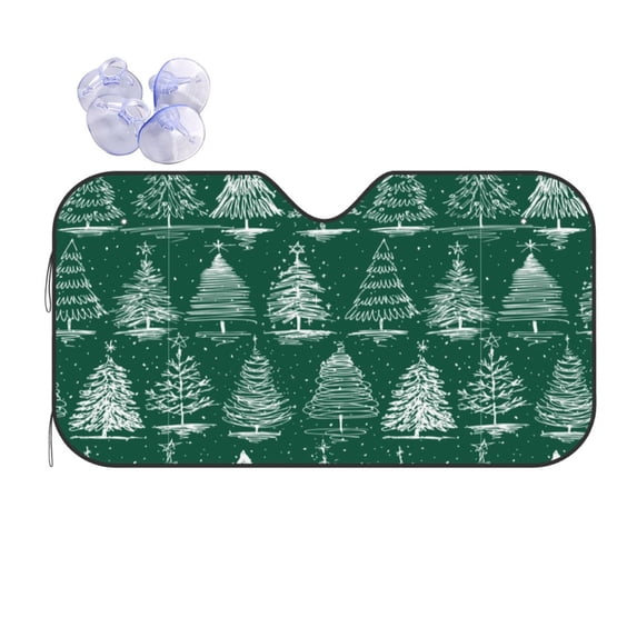 Disketp Windshield Sun Shade, Car Sun Shade For Front Window Christmas Trees Sunshades Sun Visor Protector Blocks Uv Rays Foldable