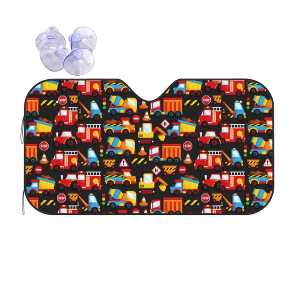 Disketp Windshield Sun Shade, Car Sun Shade For Front Window Construction Truck Sunshades Sun Visor Protector Blocks Uv Rays Foldable