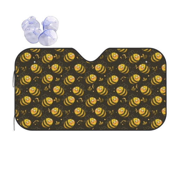 Disketp Windshield Sun Shade, Car Sun Shade For Front Window Cute Cartoon Bees Sunshades Sun Visor Protector Blocks Uv Rays Foldable