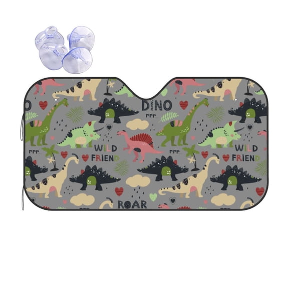 Disketp Windshield Sun Shade, Car Sun Shade For Front Window Cute Dinosaurs Sunshades Sun Visor Protector Blocks Uv Rays Foldable