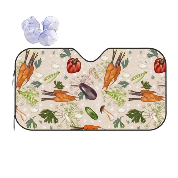 Disketp Windshield Sun Shade, Car Sun Shade For Front Window Cute Vegetables Sunshades Sun Visor Protector Blocks Uv Rays Foldable