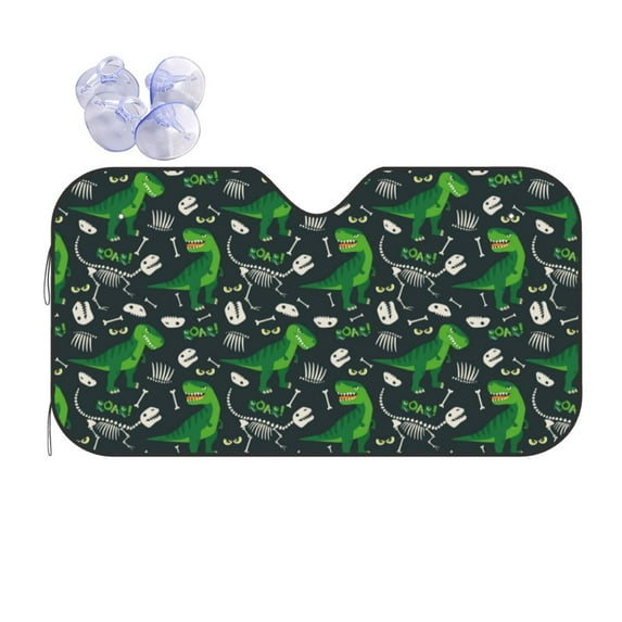 Disketp Windshield Sun Shade, Car Sun Shade For Front Window Dinosaur And Bone Sunshades Sun Visor Protector Blocks Uv Rays Foldable