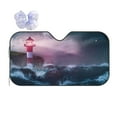 thumbnail image 1 of Disketp Windshield Sun Shade, Car Sun Shade For Front Window Lighthouse Waves Torrential Rain Sunshades Sun Visor Protector Blocks Uv Rays Foldable, 1 of 9