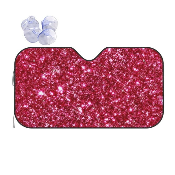 Disketp Windshield Sun Shade, Car Sun Shade For Front Window Pink Glitter Sunshades Sun Visor Protector Blocks Uv Rays Foldable