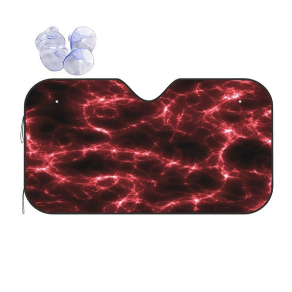 Disketp Windshield Sun Shade, Car Sun Shade For Front Window Red Line Sunshades Sun Visor Protector Blocks Uv Rays Foldable