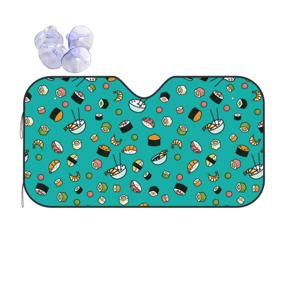 Disketp Windshield Sun Shade, Car Sun Shade For Front Window Sushi Sunshades Sun Visor Protector Blocks Uv Rays Foldable