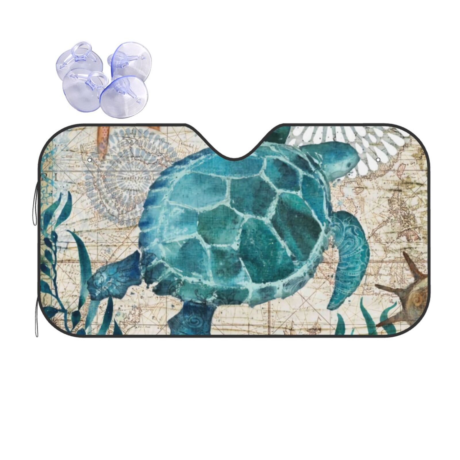 Disketp Windshield Sun Shade, Car Sun Shade For Front Window Watercolor ...