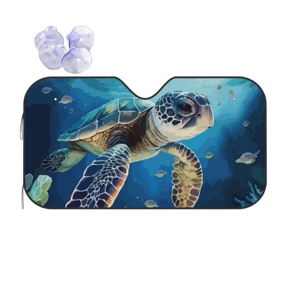 Disketp Windshield Sun Shade, Car Sun Shade For Front Window Watercolor Turtle4 Sunshades Sun Visor Protector Blocks Uv Rays Foldable
