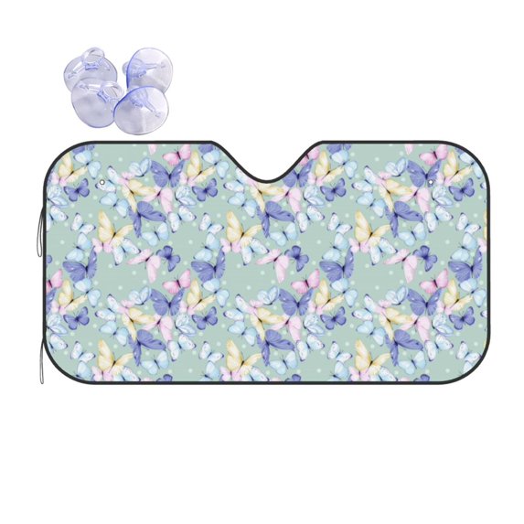 Disketp Windshield Sun Shade, Car Sun Shade for Front Window Colorful Butterfly Sunshades Sun Visor Protector Blocks UV Rays Foldable