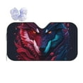 thumbnail image 1 of Disketp Windshield Sun Shade, Car Sun Shade for Front Window Cool Wolf Head Sunshades Sun Visor Protector Blocks UV Rays Foldable, 1 of 5