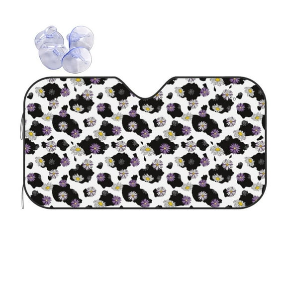 Disketp Windshield Sun Shade, Car Sun Shade for Front Window Daisies Flowers Sunshades Sun Visor Protector Blocks UV Rays Foldable