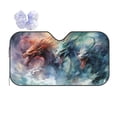 thumbnail image 1 of Disketp Windshield Sun Shade, Car Sun Shade for Front Window Ink Style Wave Dragon Sunshades Sun Visor Protector Blocks UV Rays Foldable, 1 of 5