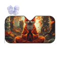 thumbnail image 1 of Disketp Windshield Sun Shade, Car Sun Shade for Front Window Maple Leaf Meditating Fox Sunshades Sun Visor Protector Blocks UV Rays Foldable, 1 of 5