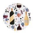 thumbnail image 1 of Disketp Wine Bottles Glasses Small Mouse Pad 7.9x7.9 Inches,Washable Round Mousepad For Office Laptop Computer,Non-Slip Rubber Base Mouse Pads For Wireless Mouse, 1 of 9