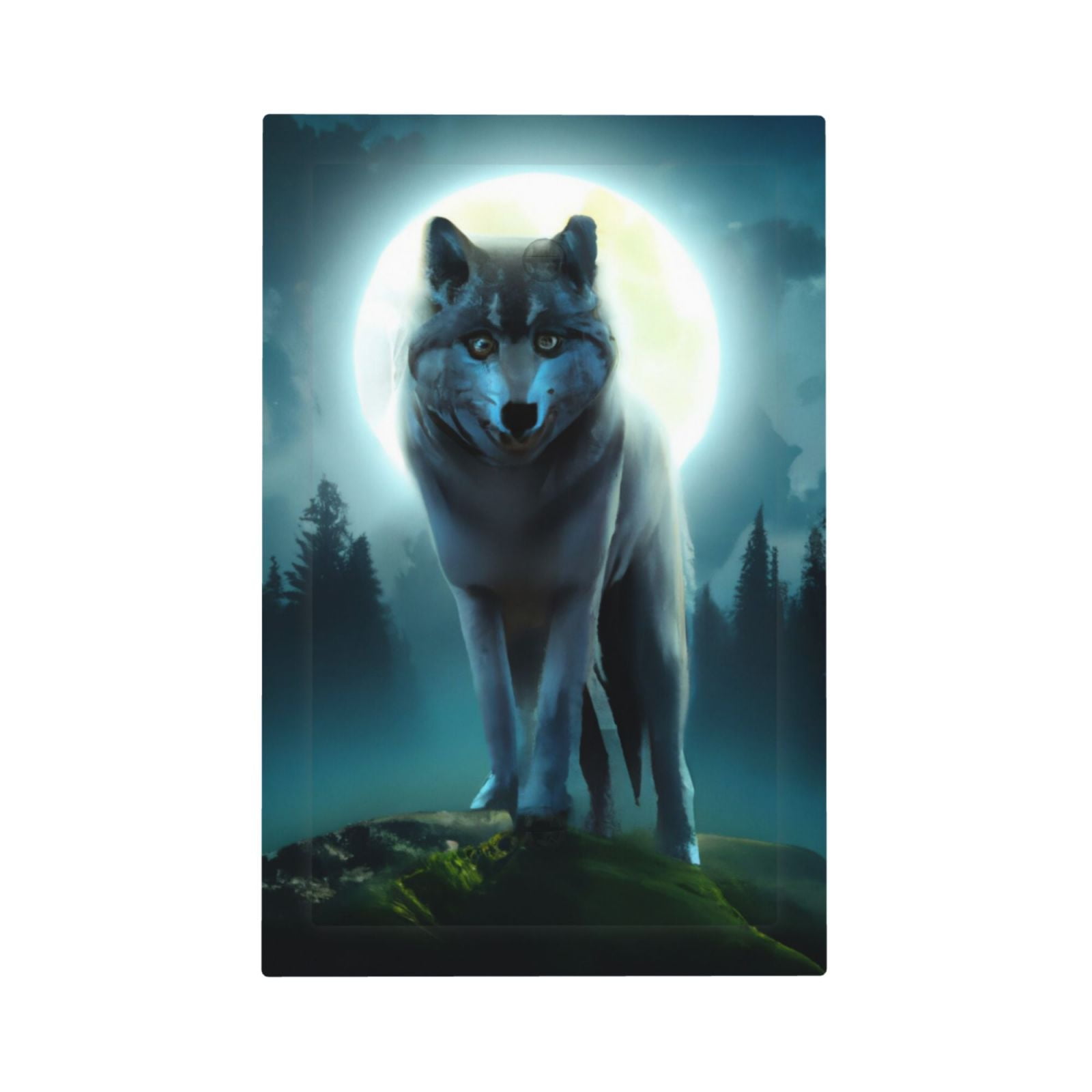 Disketp Wolf Decorative Light Switch or Outlet Wall Plate with Safety