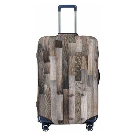 Disketp Wooden Texture Elastic Travel Luggage Cover Travel Suitcase Protective Cover For Trunk Case Apply To 18''-32'' Suitcase Cover (Luggage not included)-Medium