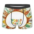 thumbnail image 1 of Disketp World Travel3 Men'S Boxer Briefs,Soft And Breathable Cotton Underwear With Comfortflex Waistband, 1 of 8