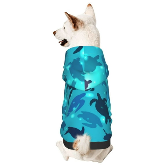 Disketp World Turtle Day Dog Hoodie Dog Clothes with Hat, Pet Winter Clothes Warm Hoodies Coat for Small Dogs-Small