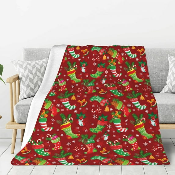 Disketp X-mas and New Year Cozy Flannel Fleece Throw Blanket: Has a velvety texture for All Seasons - Perfect for Women, Men, & Kids"80"x60"