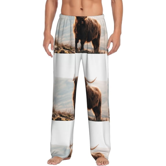 Disketp Yak Men's Pajama Pants - Ultra Soft Fleece Sleep and Lounge Pants (Size: S-XXL)