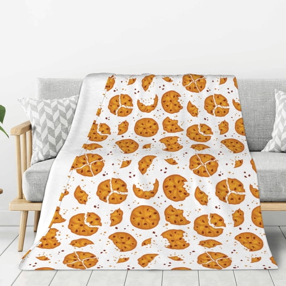 Disketp Yellow Biscuit Cozy Flannel Fleece Throw Blanket: Has a velvety texture for All Seasons - Perfect for Women, Men, & Kids"40"x30"