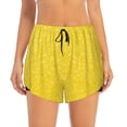 thumbnail image 1 of Disketp Yellow Glitter Print Women's Shorts Workout Shorts for Athletic Gym Running Shorts with Phone Pockets Small, 1 of 8