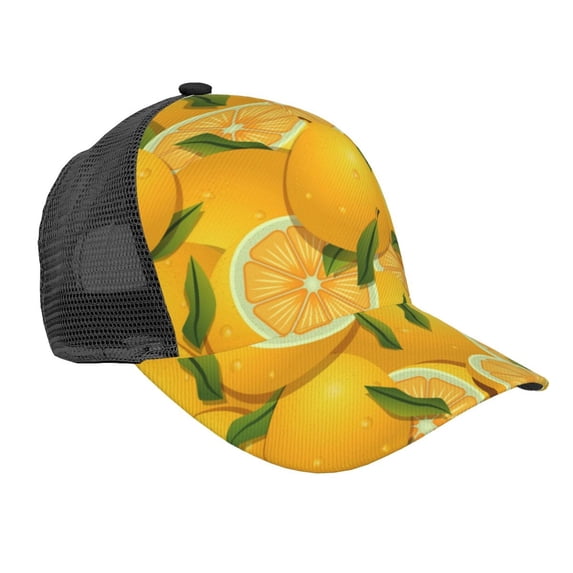 Disketp Yellow Limes Print Trucker Hat Men Women - Mesh Baseball SnapBack Cap