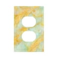 thumbnail image 1 of Disketp Yellow With Teal Marble Decorative Light Switch or Outlet Wall Plate with Safety Cover-Style S, 1 of 6