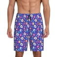 thumbnail image 1 of Disketp colorful Skull flower leaf for Men's Soft Sleep Pajama Shorts Lightweight Lounge Pant Sleep Pj with Elastic Waistband and Pockets-Medium, 1 of 6