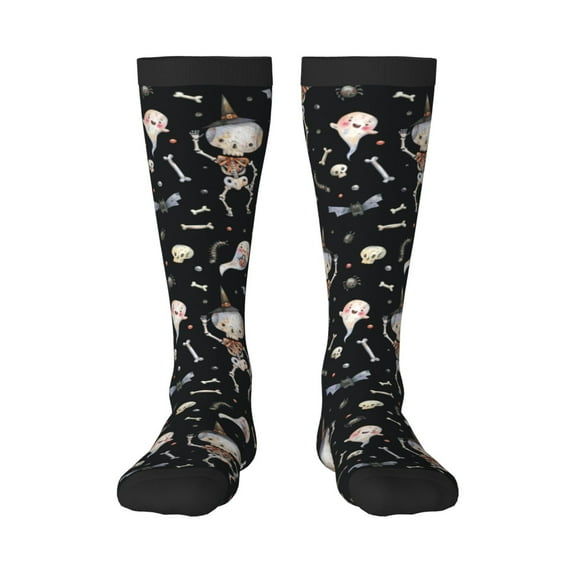 Disketp cute Skull bone Print Unisex Contrast Color Stockings Lightweight Breathable Ventilation Ankle Contrast Color Stockings, Contrast Color Stockings for Daily