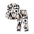 thumbnail image 1 of Disketp dogs pets collage for Pajamas Set Long Sleeve Sleepwear Mens Button Down Nightwear Pj Sets-Large, 1 of 7