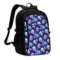 thumbnail image 1 of Disketp flower starry sky Skull Travel Laptop Backpack, Laptops Backpack with USB Charging Port, Water Resistant Computer Bag Gift for Men & Women, 1 of 7