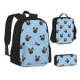 Disketp french Bulldog Face Large Capacity Backpack Lunch Bag Pencil