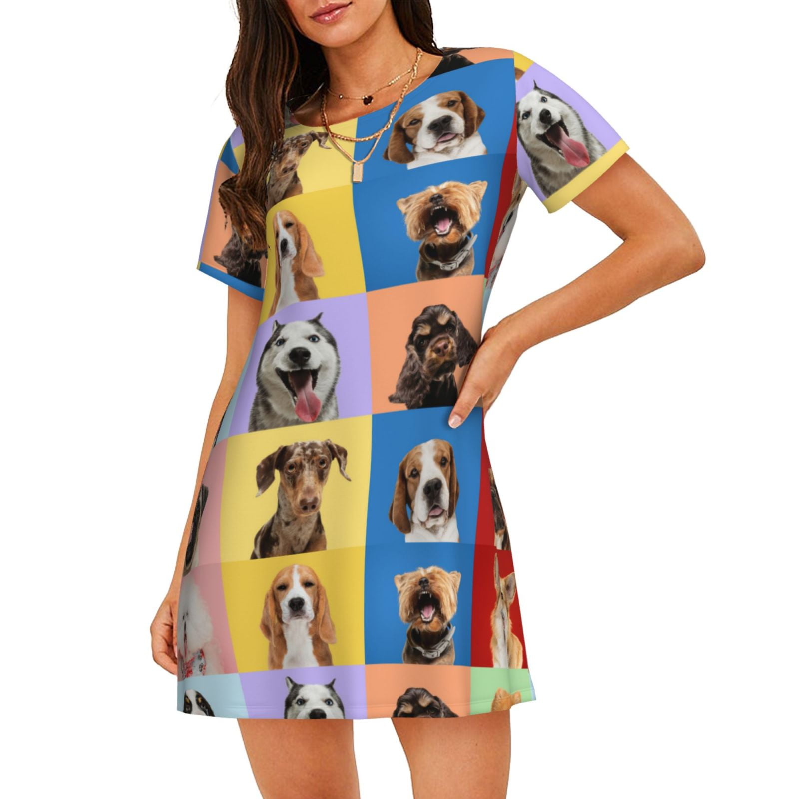 Sleepy Pet Raglan Sleeve Side Pocket Womens Printed Long T-shirt main image 1