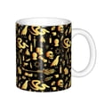 thumbnail image 1 of Disketp glod Skull snake bird Large Coffee Mug with Handle Tea Cup Novelty Coffee Cup for Men Women Office Work, 1 of 6