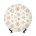 thumbnail image 1 of Disketp gold Snowflake print Ceramic Plate Dinner Plates Bone China Decorative Plates Art Ceramic Ornaments for Wall Hanging Decoration -8in, 1 of 6