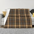 thumbnail image 1 of Disketp khaki coffee plaid Flannel Blankets - Thick and Warm Blanket for Winter, Soft Fuzzy Plush King Blanket for All Seasons-50"x40", 1 of 6