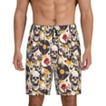 thumbnail image 1 of Disketp lips record rock Skull for Men's Soft Sleep Pajama Shorts Lightweight Lounge Pant Sleep Pj with Elastic Waistband and Pockets-XX-Large, 1 of 6