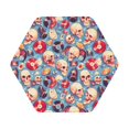 Disketp music Skull record Retro Funny Coasters,6 Pcs Leather Coasters